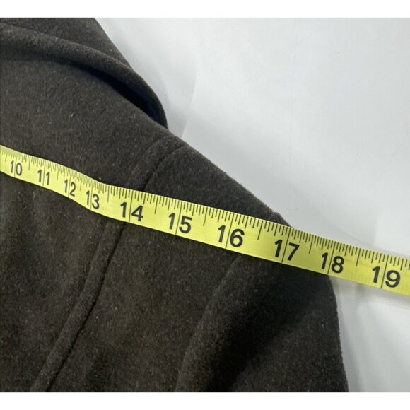 Croft Barrow Wool Peacoat Jacket Womens Medium Army Green Lined Winter Military - Picture 9 of 12